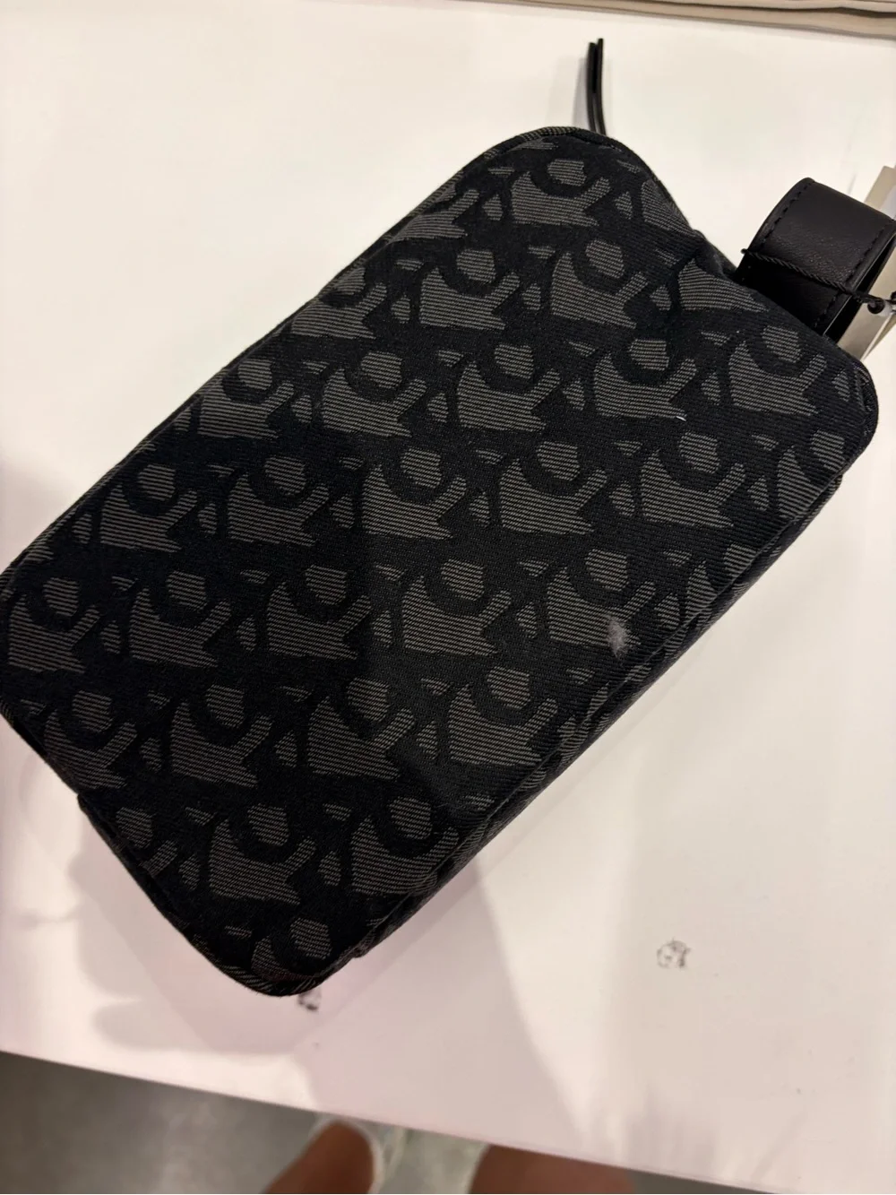 Calvin Klein Black Patterned Cosmetic Pouch with large logo new with tag